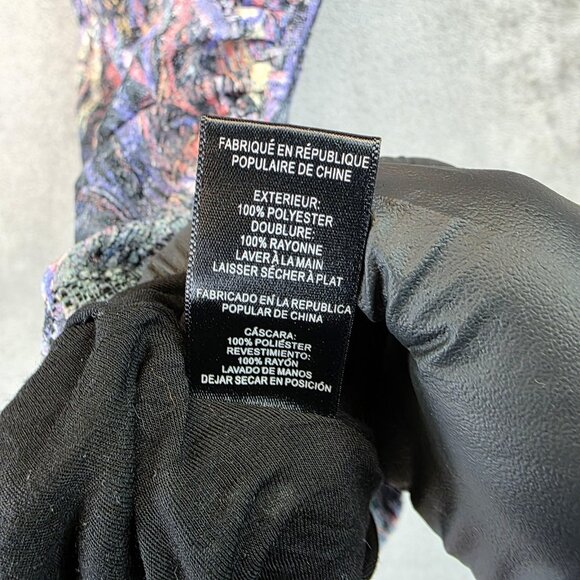 Joe's Dress Womens Small Multi Sheath Abstract Print 3/4 Sleeve Lined Back Zip - Picture 9 of 11